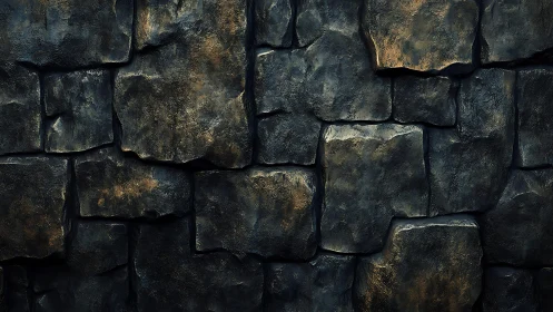 Textured medieval stone wall with dark rustic tones and realistic detail.