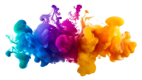 Pigment clouds in liquid forming multicolor central band.