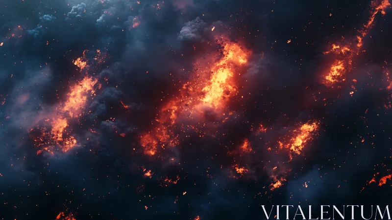 Cosmic Nebula Explosion: Fiery Starburst in Deep Space.