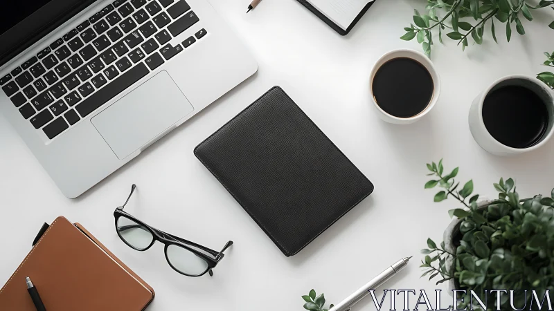 Minimalist workspace scene celebrates calm, focused productivity