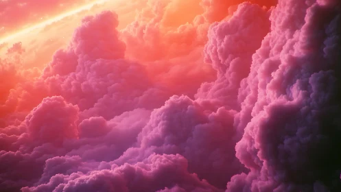 Cotton candy nebula sunrise ignites a dreamy skyscape.