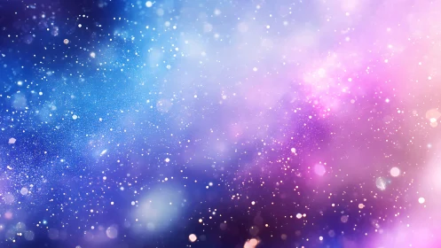 Dreamy stardust clouds glow softly in blue and pink light