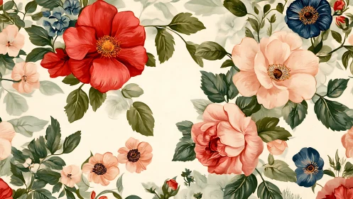 Botanical Composition: Classical Floral Arrangement in Watercolor.