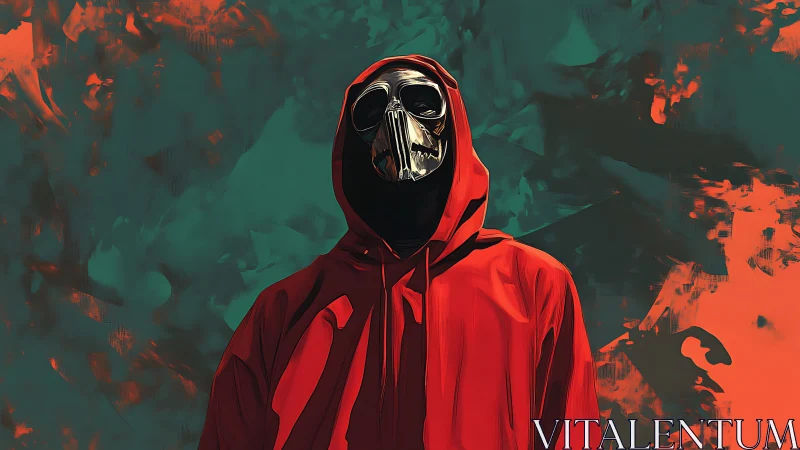Digital painting of hooded skull figure in high-contrast palette.