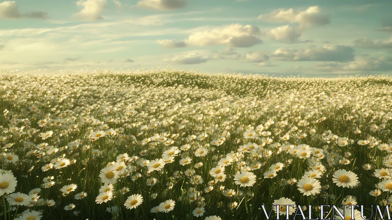 Endless daisies quietly rehearse their midsummer skyward waltz