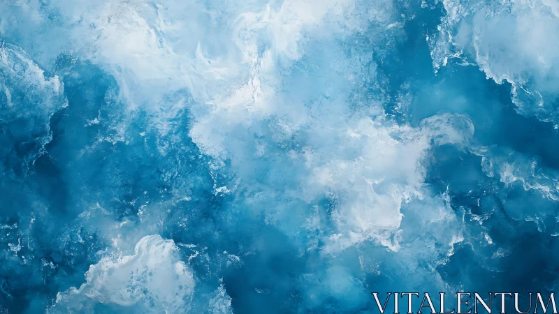 Abstract blue and white cloudy texture in watercolor style.