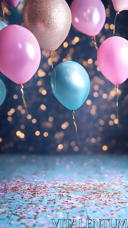 Festive Balloons Floating in Celebration.