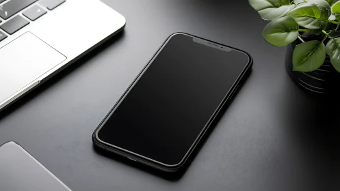 Midnight Device Rests Amid Workspace Serenity