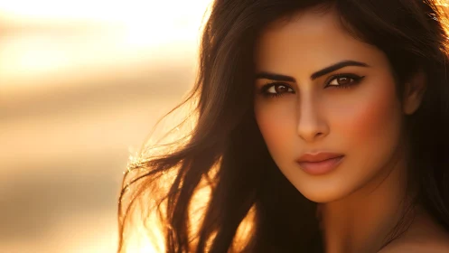 Golden hour gaze ignites a portrait of quiet fire.