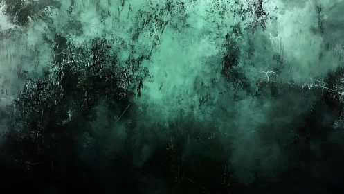 Moody Abstract Green Texture With Grunge Effect and Brush Strokes.