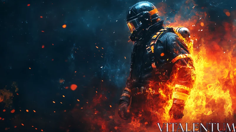 Inferno Sentinel: Armored Warrior Consumed by Raging Flames.