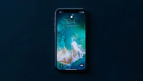 Smartphone lock screen is displayed against dark uniform background