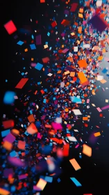 Confetti Vortex Waltz in Neon Midnight Space Storm.
