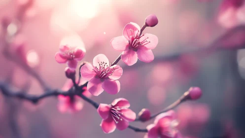 Cherry Blossoms in Soft Focus Beauty.