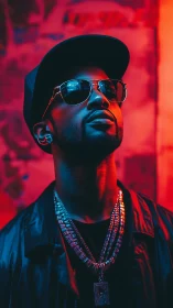 Cool night glow around a confident street style king.