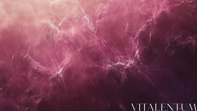 Abstract Pink Nebula with Electric Veins, Digital Art Style.