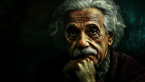 Elderly man with white hair in deep, thoughtful close up.