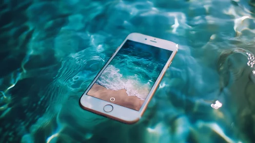 Mobile Portal Floating Through Crystalline Waters of Wonder