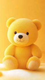 Sunny yellow teddy bear basking in soft golden light.