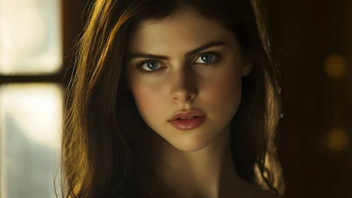 Soft window light reveals an intimate, contemplative portrait