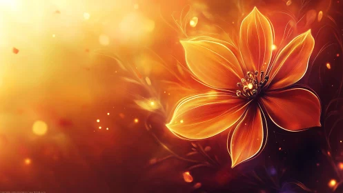 Luminescent Botanical Form with Radiant Energy Emission.