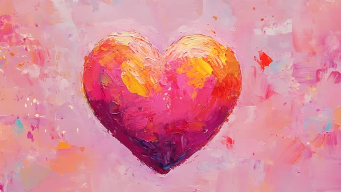 Luminous Heart Form Against Pink Gradient Background