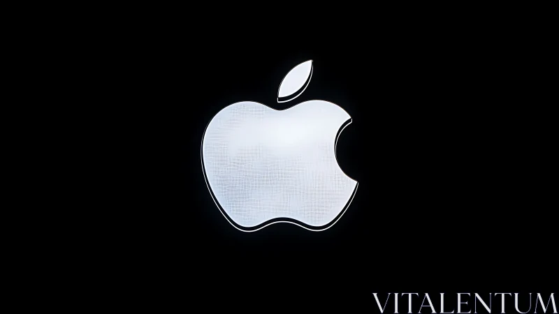 Luminescent Apple Icon Glows Against Void.