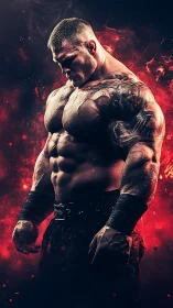 Ember-Forged Titan Pauses in the Ashen Storm of Battle.