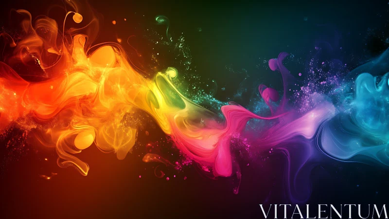 Dancing ribbons of rainbow light in a swirling dreamscape.