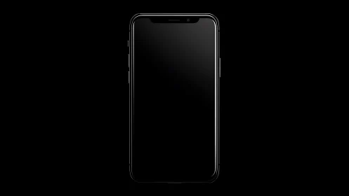 Modern smartphone display with notch rendered against black background