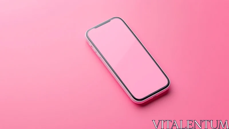 Modern Smartphone Glowing on Soft Pink Background Display