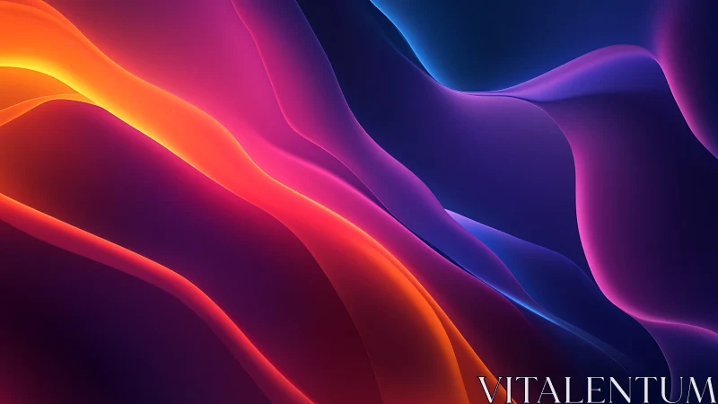 Gradient-lit fluid ribbons form layered abstract chromatic surfaces