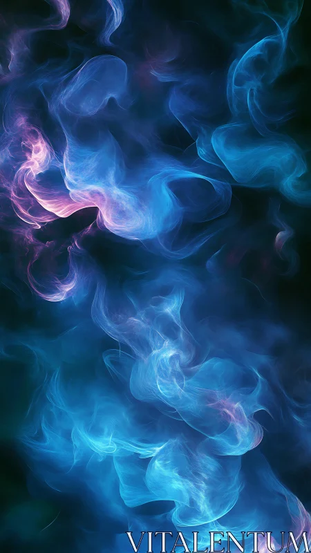 Volumetric cyan vapor plumes with magenta edge scattering