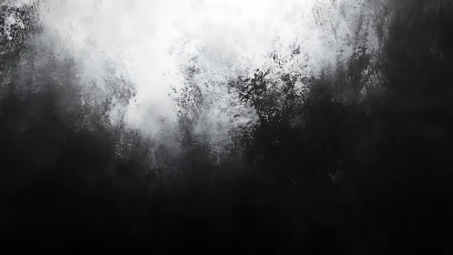 Monochrome abstract mist dissolving into deep black void.