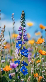 Wildflower Garden Dreams: Purple Lupines & Golden Light.