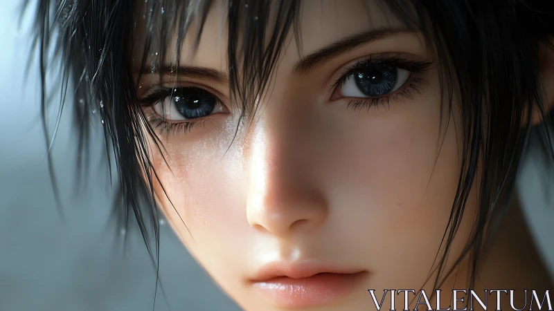 Rain-dusted gaze turns the whole world into quiet silver