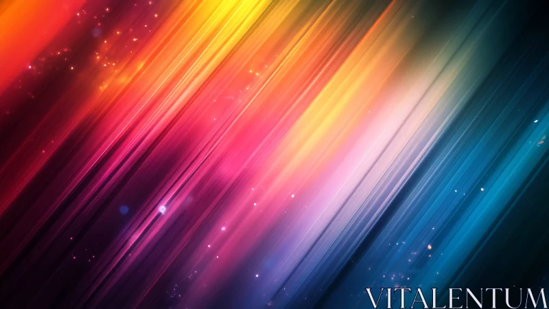 Prismatic light streaks slice across vibrant cosmic gradient.