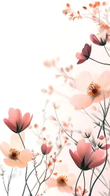 Translucent Cosmos Flowers with Gradient Petals and Atmospheric Depth Rendering