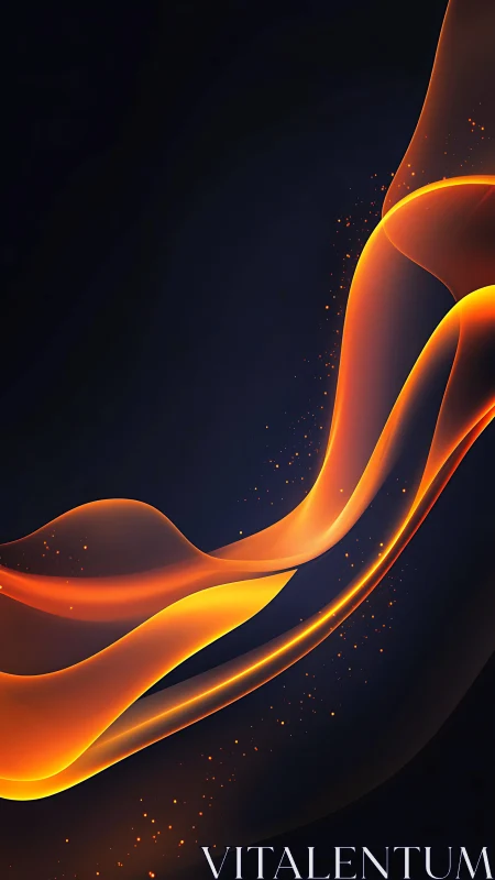 Flowing Light Ribbons Against Dark Space.