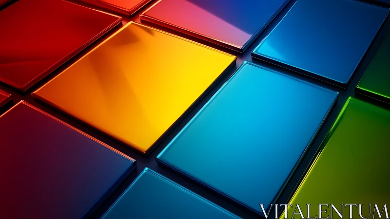 Vibrant glass tiles form luminous geometric color field.
