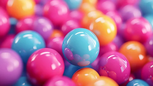 Chromatic depth-of-field study of glossy macro spheres.