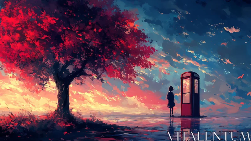 Scarlet dreamtree meets lone girl by twilight phonebox.