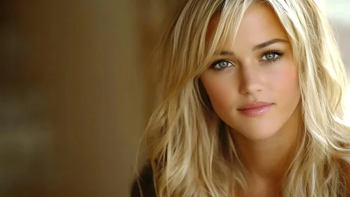 Close-up portrait of young blonde woman facing camera.