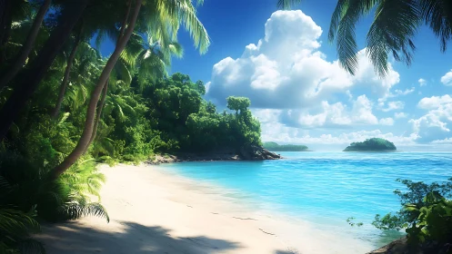 Tropical Lagoon Paradise: Idyllic Beach Composition.
