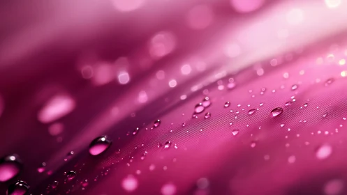 Glistening pink raindrops drifting across a dreamy surface.