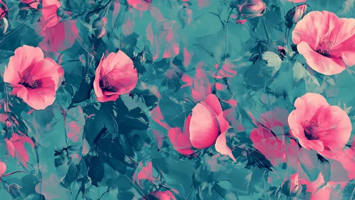 Chromatic Floral Composite with Translucent Layered Petals.