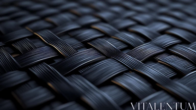 Close-up of Dark Metallic Woven Texture in Modern Abstract Style.