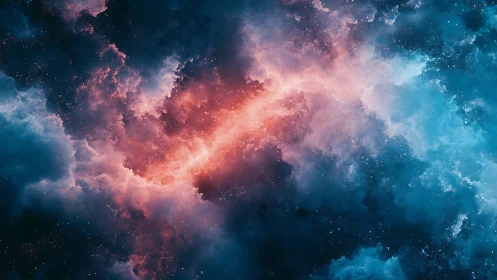 Gentle cosmic nebula glowing in soft pinks and blues.