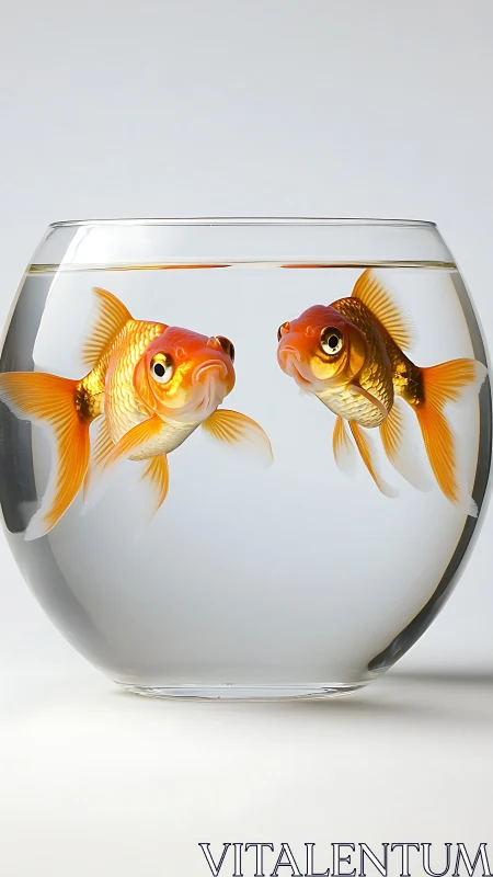 Goldfish roommates sharing a tiny glassy world together.