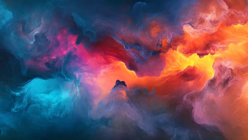 Nebula Duel of Ember and Ice Clouds in Cosmic Whirlwind.